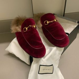 Velvet fur lined mules moving must sell!